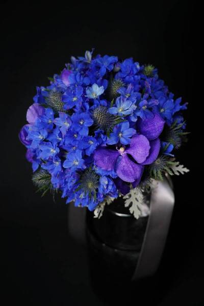 Flower：デルフィニウム、バンダ、エリンジウム、ダスティミラー