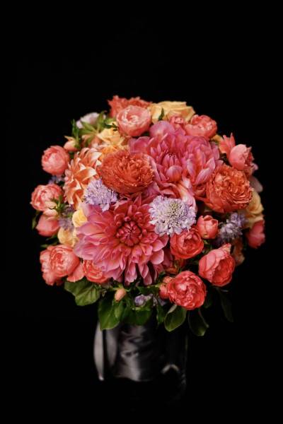 Flower：バラ、ダリア、スカビオサ